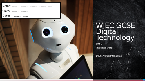 WJEC Digi Tech - Revision Workbook 30: Artificial Intelligence