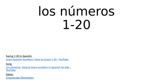 Spanish numbers