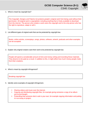 OCR GCSE - CS40: Copyright