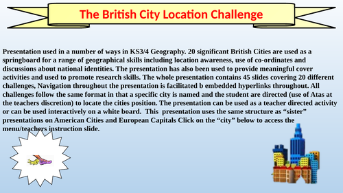 British City Locatiion Challenge