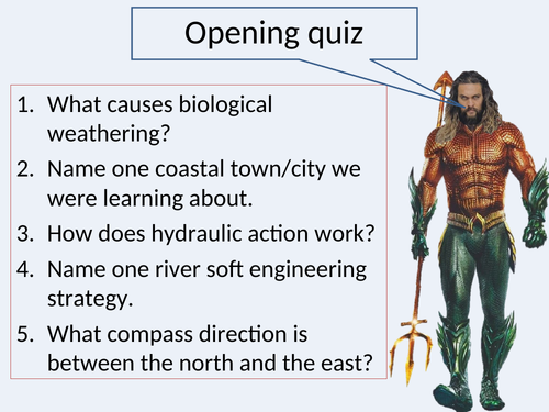 KS3 coasts lesson 3 headlands and bays formation, wave cut platform formation
