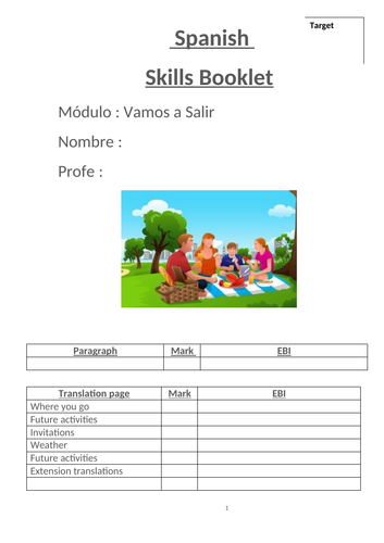 Mira 2 Module 2 Vamos a salir skills booklet