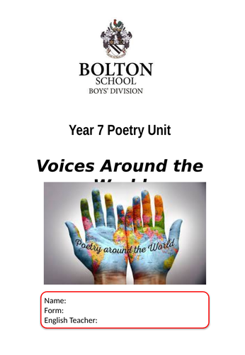 Year 7 Voices around the World Poetry Booklet