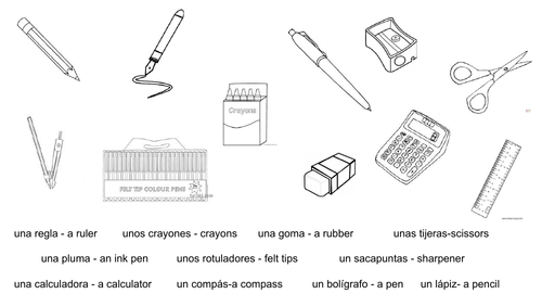 En mi estuche - Pencil Case Items Spanish