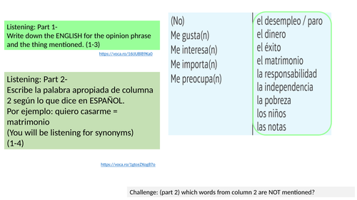 El futuro - listening tasks