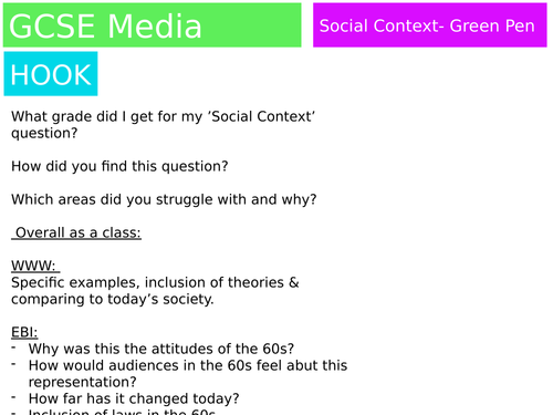 GCSE Media The Avengers Lessons