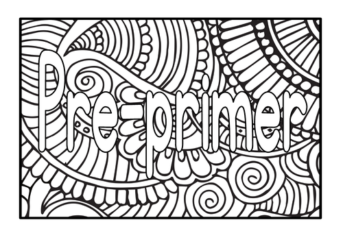 Mindfulness Coloring Pages For Kids - Printable Coloring Dolch Sight Words Pre-P