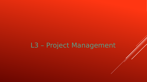 EPQ Lesson 3 - Project Management