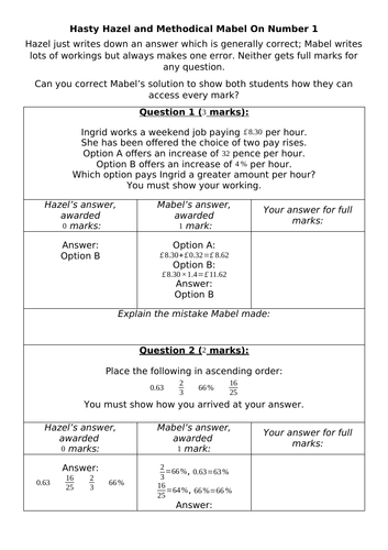 Hasty Hazel and Methodical Mabel On Number 1
