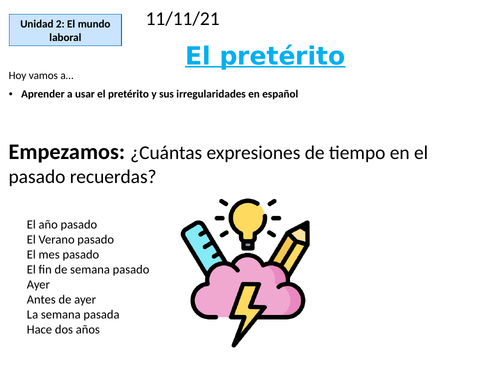 Spanish preterit tense, A level