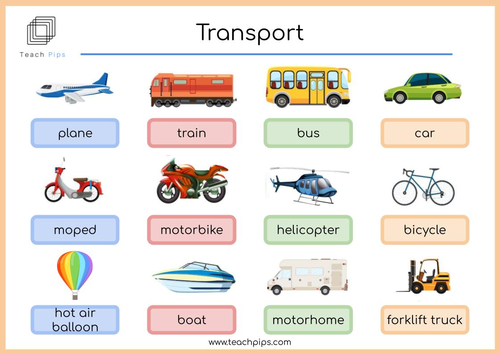 New- Transport Word Mat