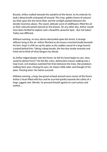 WAGOLL Setting - Arthur and the Golden Rope Y4