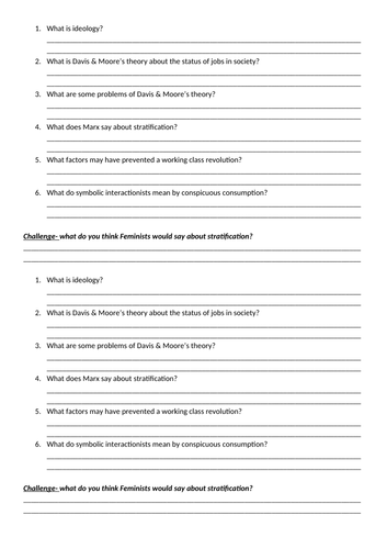 GCSE Sociology [WJEC/ EDUQAS]- Functionalist perspective of stratification.
