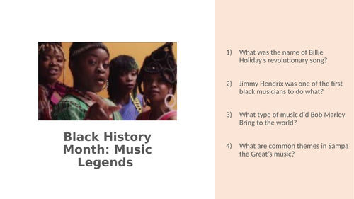 black history month music assignment