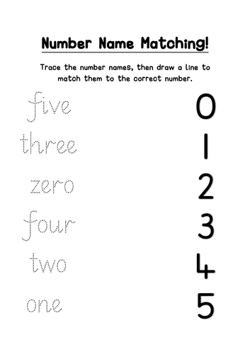 Number Names Worksheets