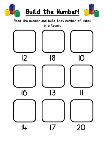 Build the Number Cubes Activity