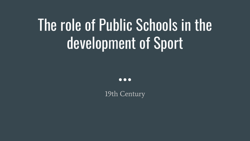 The role of Public Schools in Sport