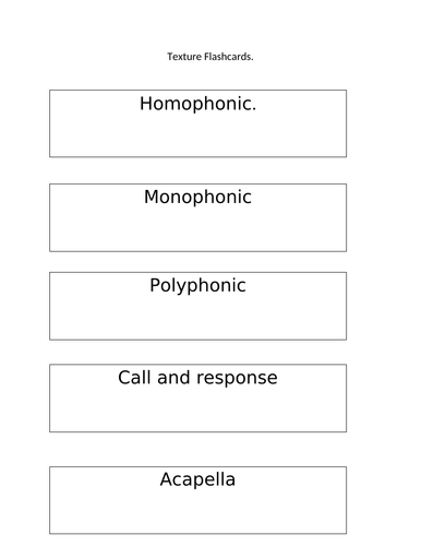 Texture Flashcards