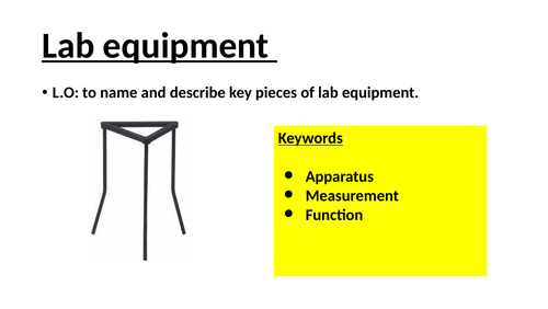 Lab equipment lesson