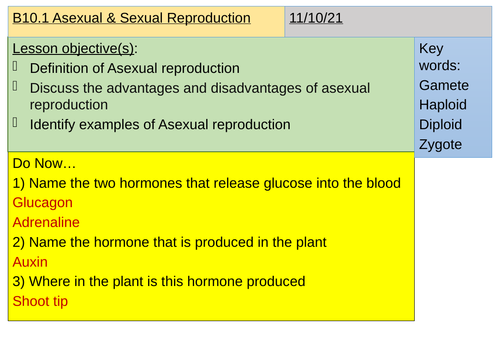 B10-1 Asexual & Sexual Reproduction