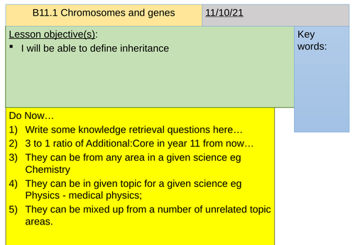 B11-1 Chromosomes and genes