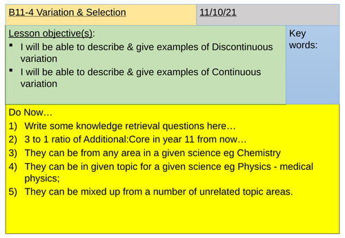 B11-4 Variation & Selection