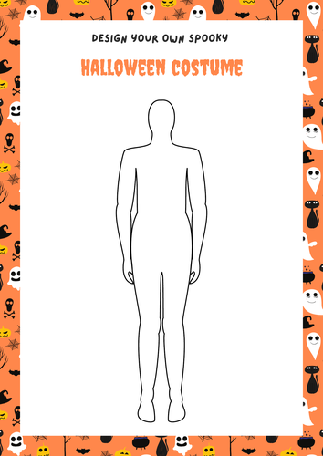 Design a Halloween Costume Worksheet Activity / Spooky Lesson Filler x5 Skin Tones