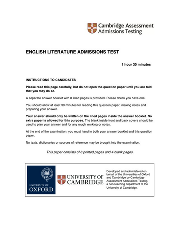 English Lit Admission Test (ELAT) mocks