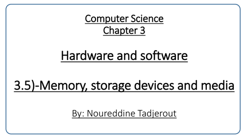Computer Science for Year 10 and 11-Memory, storage devices and media