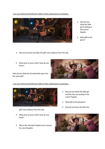 Christmas Literacy/English activities for Disney Christmas advert 2020: Love is a Compass