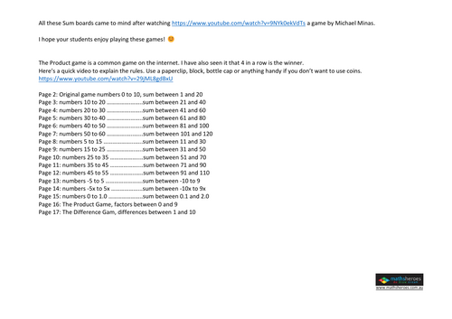 The Sum Game / The Product Game