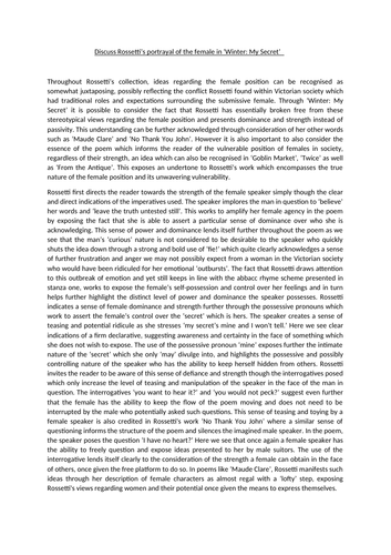 Rossetti A* Essay - OCR English Lit