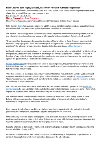 IBDP History: Was Castro an Authoritarian Leader