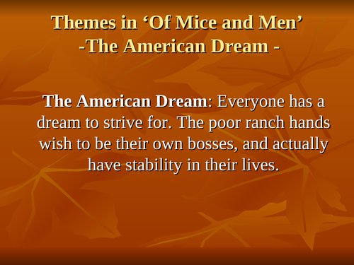 Of Mice and Men: The American Dream