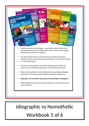 AQA Psychology Idiographic vs Nomothetic approach