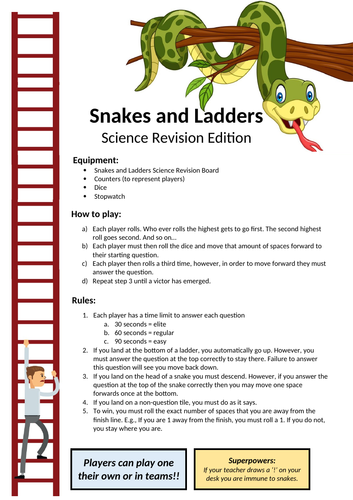 CB1 Revision - Snakes & Ladders