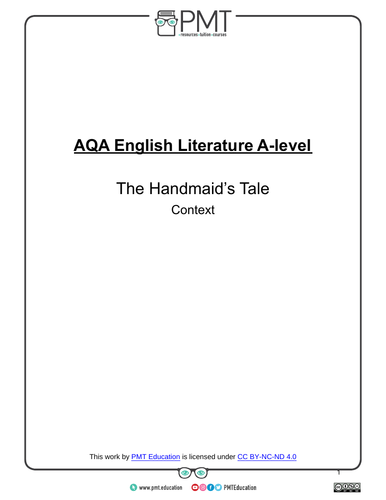 The Handmaid's Tale Detailed Notes - AQA (A) English Literature A-level