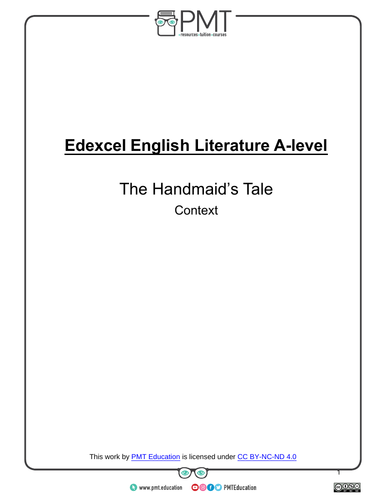 The Handmaid's Tale Detailed Notes - Edexcel English Literature A-level