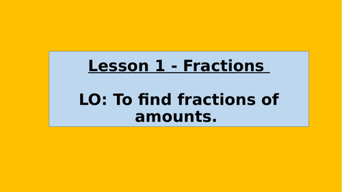 Fractions of amounts KS2