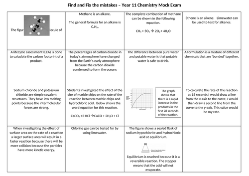 Chemistry Paper 2 - Find The Mistake