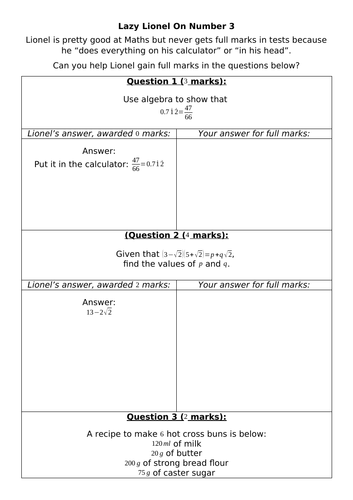 Lazy Lionel On Number 3