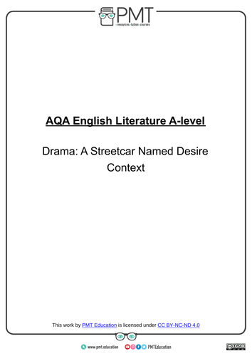A Streetcar Named Desire Detailed Notes - AQA (A) English Literature A-level