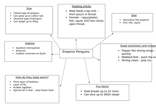 Emperor penguin mind map