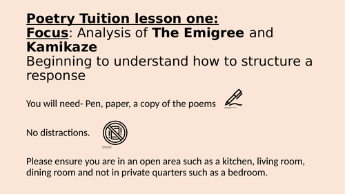 Analysis of The Emigree and Kamikaze - conflict poetry