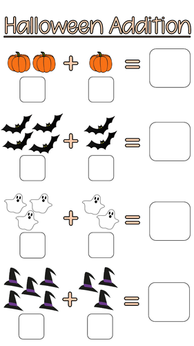 Halloween Addition Worksheets