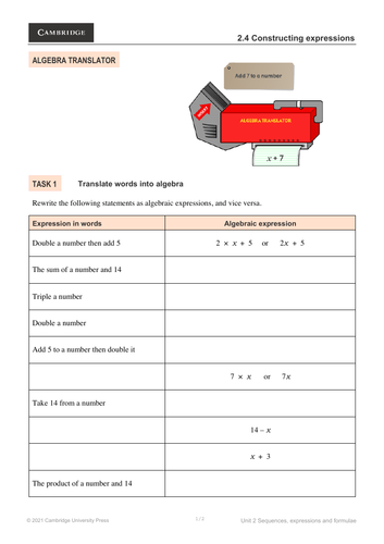 Stage 7: 2.4 Constructing Expressions