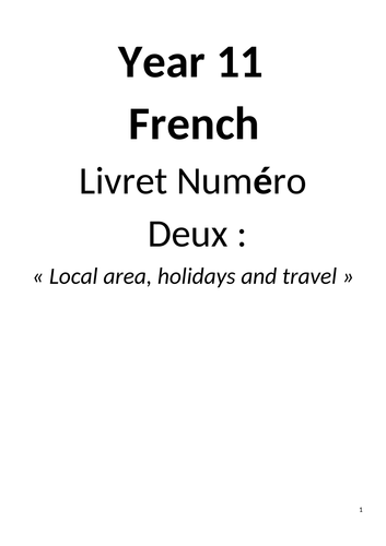 booklet "local area, holidays and travel"