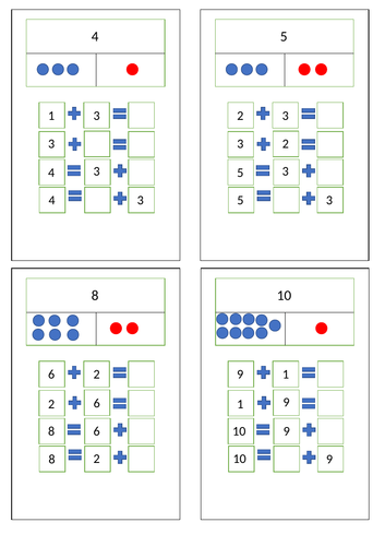 Year 1 Fact families addition White rose maths supporting varied fluency Week 5 Autumn Block 2