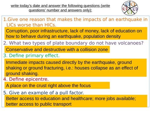 AQA GCSE Responses comparison Japan and Haiti