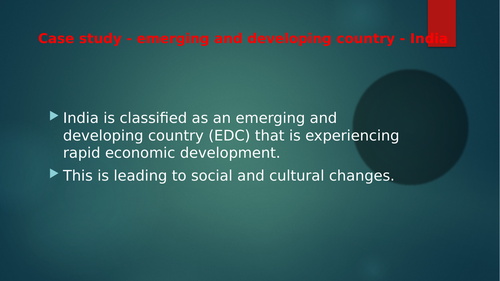 Case study - Emerging and Developing Country - India